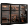 SCHWEBETÜRENSCHRANK 200/250/62 3-türig - Schwarz, Holz/Kunststoff (250/200/62cm) - Abiks Möbel