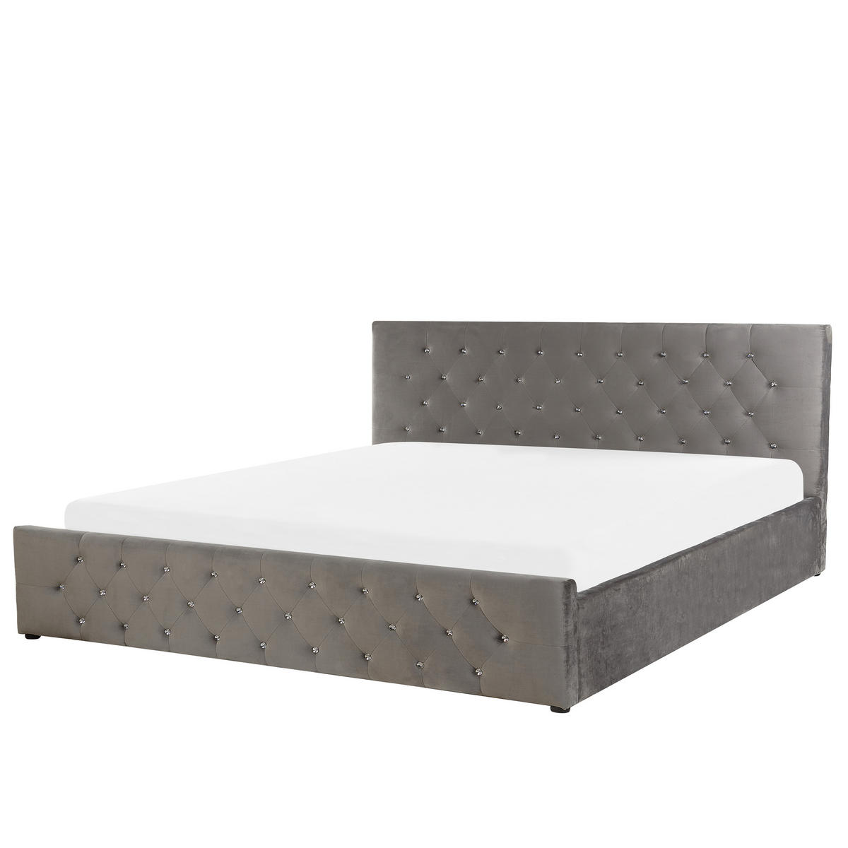 POLSTERBETT 180/200cm Grau Amiens - Grau, Textil (180/200cm) - Beliani