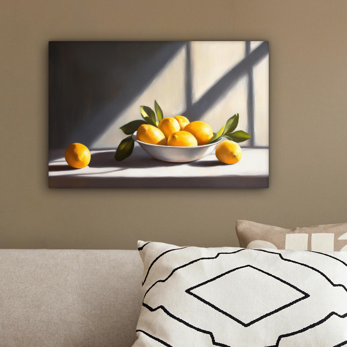 LEINWANDBILD Zitronen - Stilleben - Gelb 30x20 cm - Gelb, Textil (30/20cm) - MuchoWow