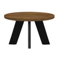 COUCHTISCH LEX Durchmesser 60 cm, Minimalistisch und zeitlos - Eiche Lefkas/Schwarz - Dunkelbraun/Schwarz, Holz (60/60/41cm) - Dekori_Interiors