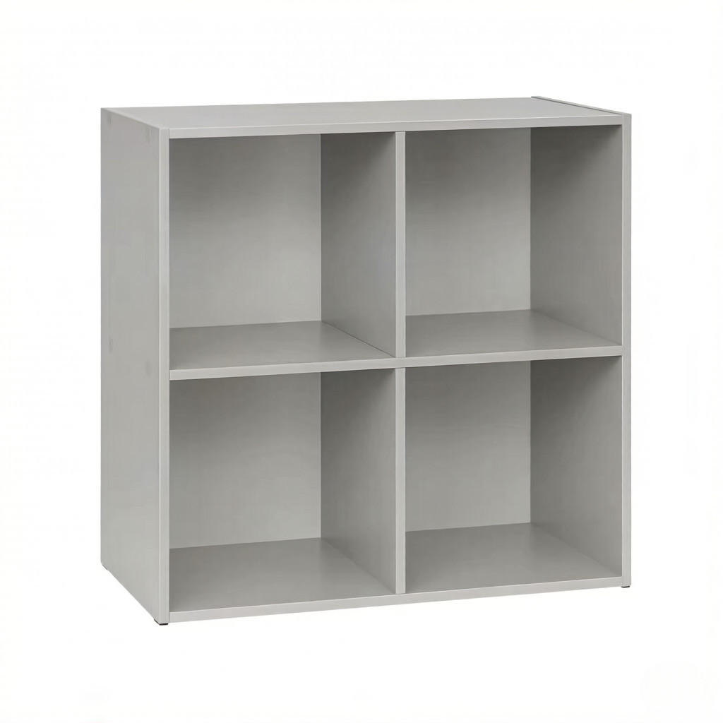 BÜCHERREGAL Grau mit 4 Fächern 60/29/60 cm - Grau, Holzwerkstoff (29/59.8/59.6cm) - PANGIVO