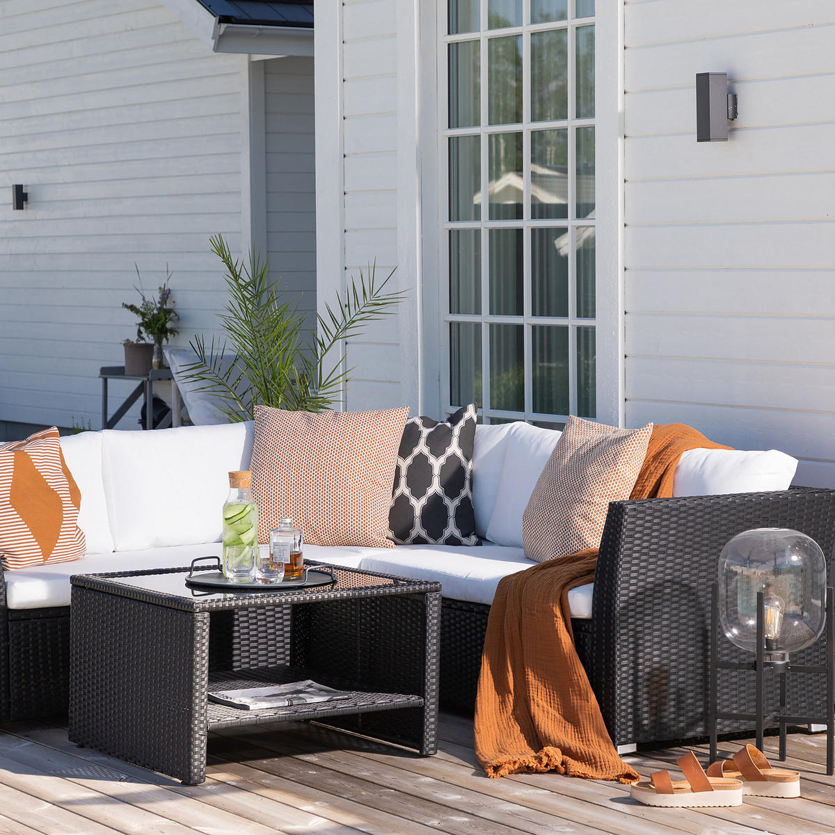 LOUNGESET - Schwarz, Kunststoff - home24