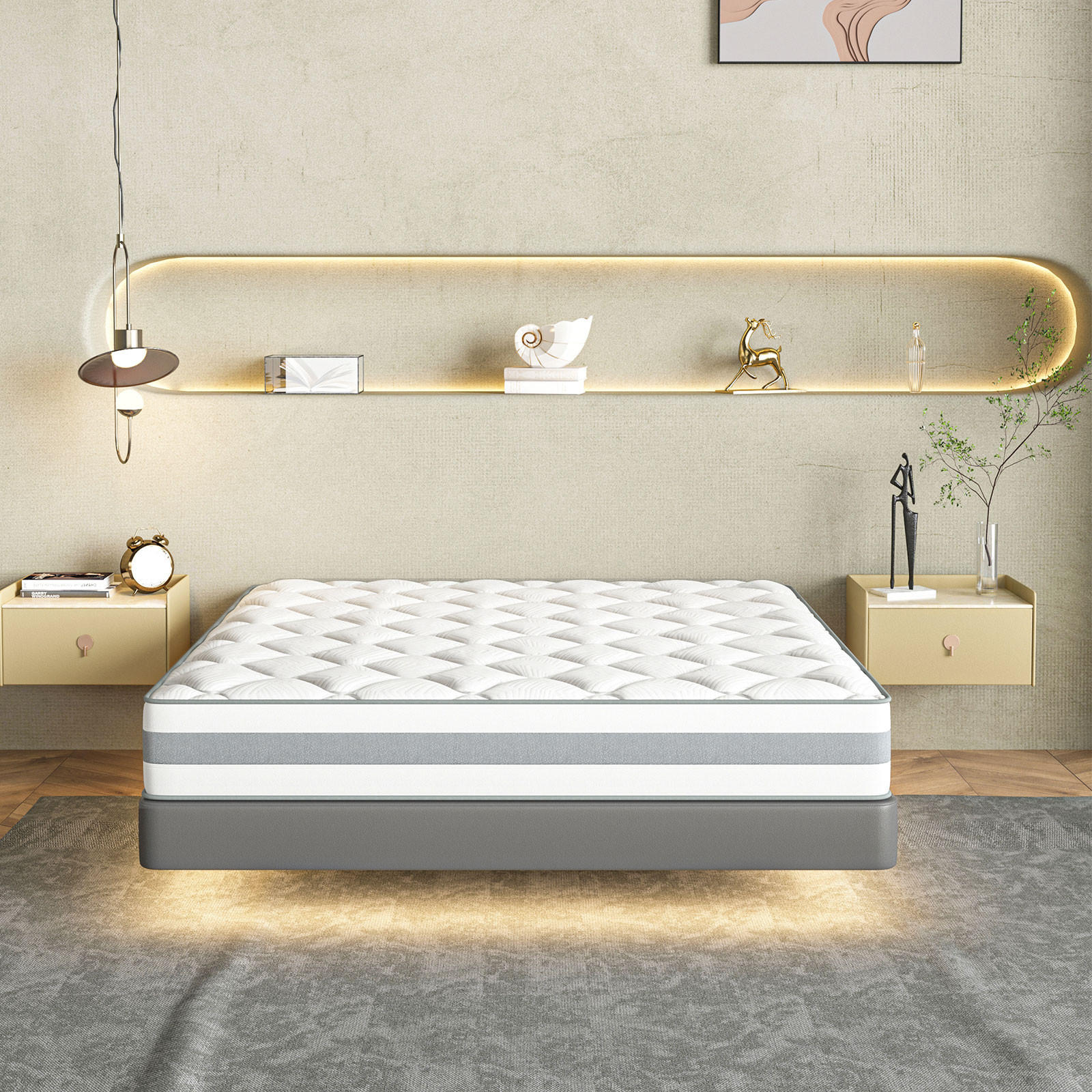 Thumbnail - Homavo Taschenfederkernmatratze, Weiß, Textil, H3 + H4, Rechteckig, 90x200 cm, Schlafzimmer, Matratzen Shop, Matratzen
