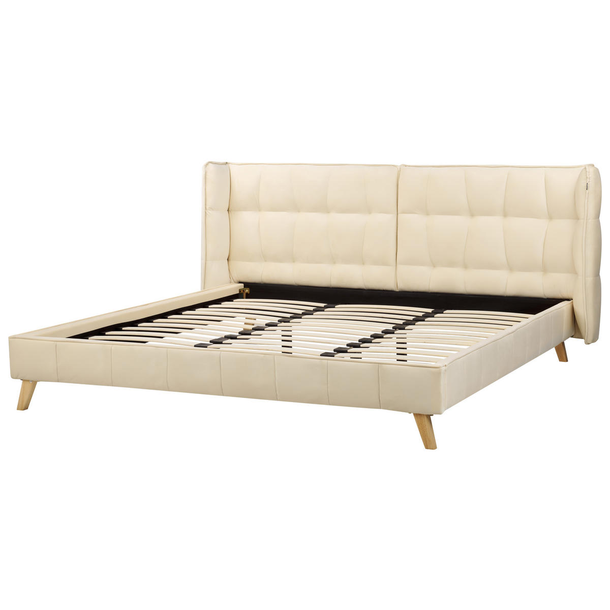 POLSTERBETT mit Lattenrost 180/200 cm Beige Senlis - Beige, Textil (180/200cm) - Beliani