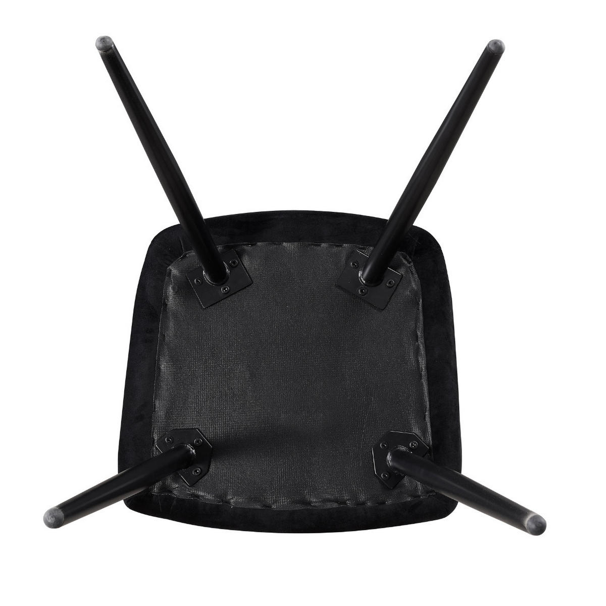 STUHL Samt Schwarz - Schwarz, Metall (55/82/59cm) - Life Interiors