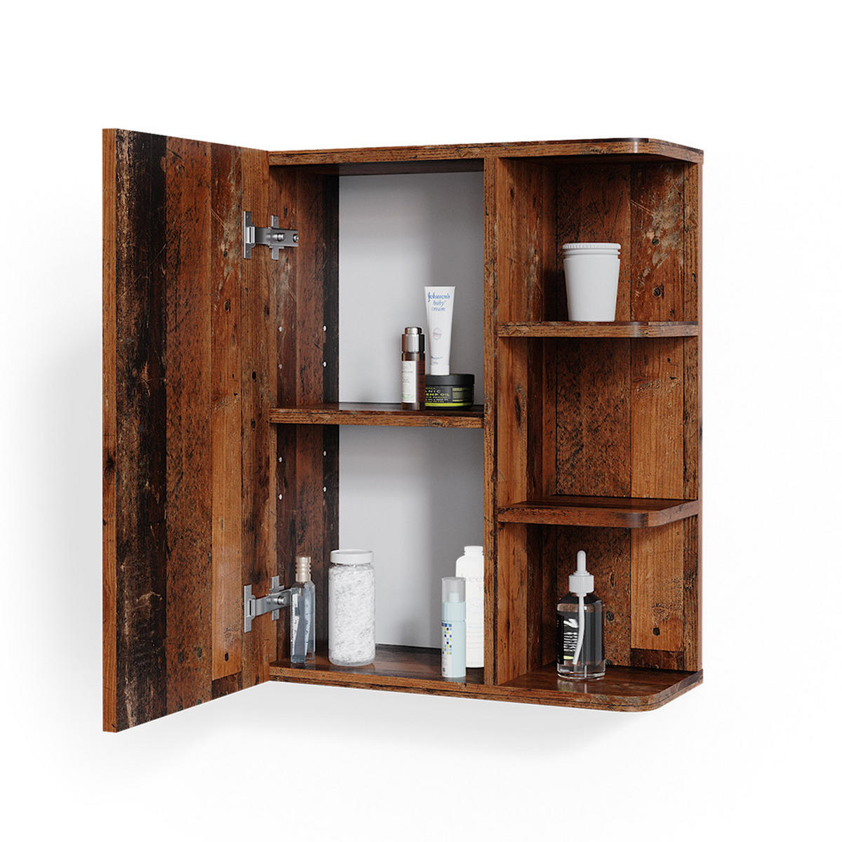 BADSCHRANK Fynn Eiche rustikal 47.2 x 59.2 cm - Wildeiche/Braun, Holzwerkstoff (47.2/59.2/21cm) - Vicco