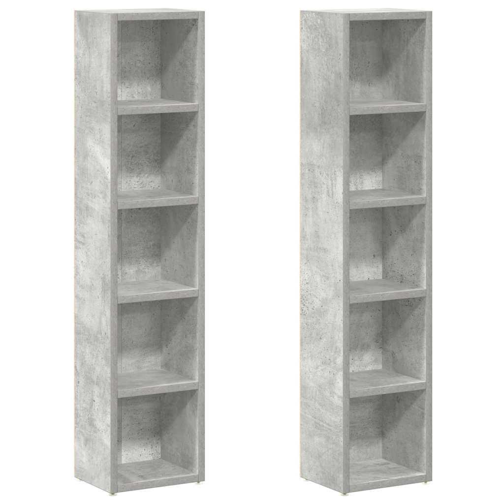 CD-REGALE 2Er Set Betongrau 21/16/93,5 Cm Holzwerkstoff - Grau, Holzwerkstoff (16/93.5/21cm) - vidaXL