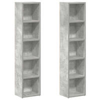 CD-REGALE 2Er Set Betongrau 21/16/93,5 Cm Holzwerkstoff - Grau, Holzwerkstoff (16/93.5/21cm) - vidaXL