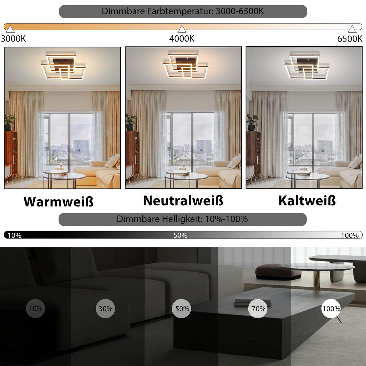 LED-DECKENLEUCHTE Luke 40/40/9cm - Schwarz, Metall (40/40/9cm) - Nettlife