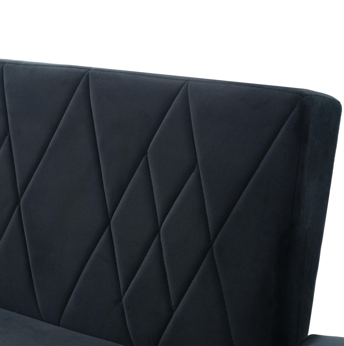 SCHLAFSOFA multifunktional 180 x 75 x 82 cm Samt Black 2-Sitzer - Schwarz, Holzwerkstoff (180/82/75cm) - Meubliv