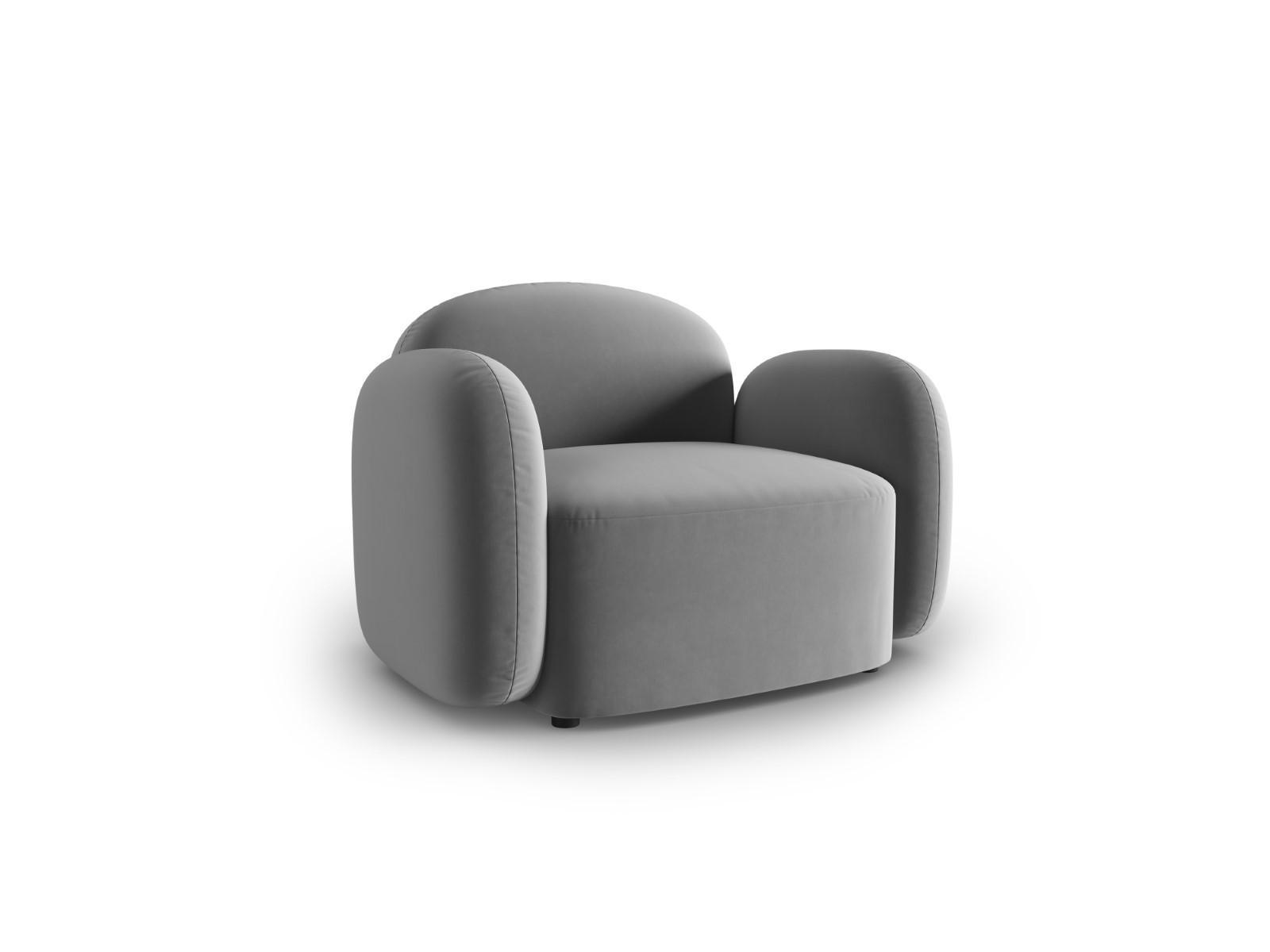 SESSEL Blair aus Samt hellgrau - Hellgrau, Textil (87/80/119cm) - Micadoni