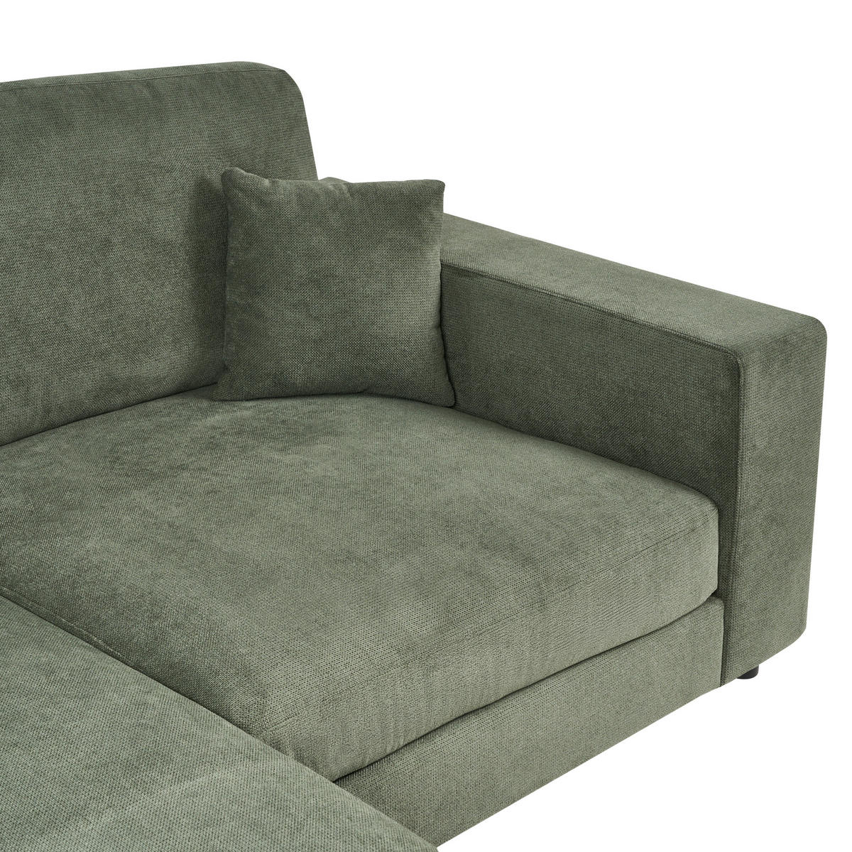 ROHOVÁ POHOVKA 3-místná Látka Zelená pravostranná Lofoten - zelená barva, textil (250/185cm) - Beliani