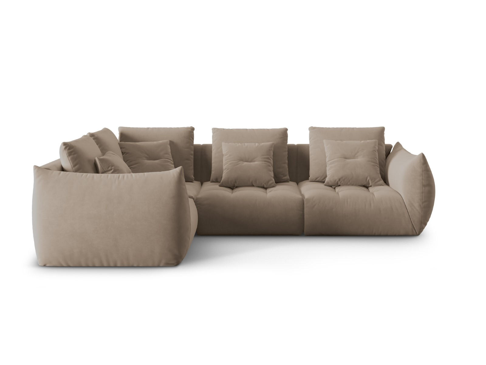 ECKSOFA modular links Bloom aus Samt hellbraun 3 Sitzplätze - Hellbraun, Textil (216/316cm) - Micadoni