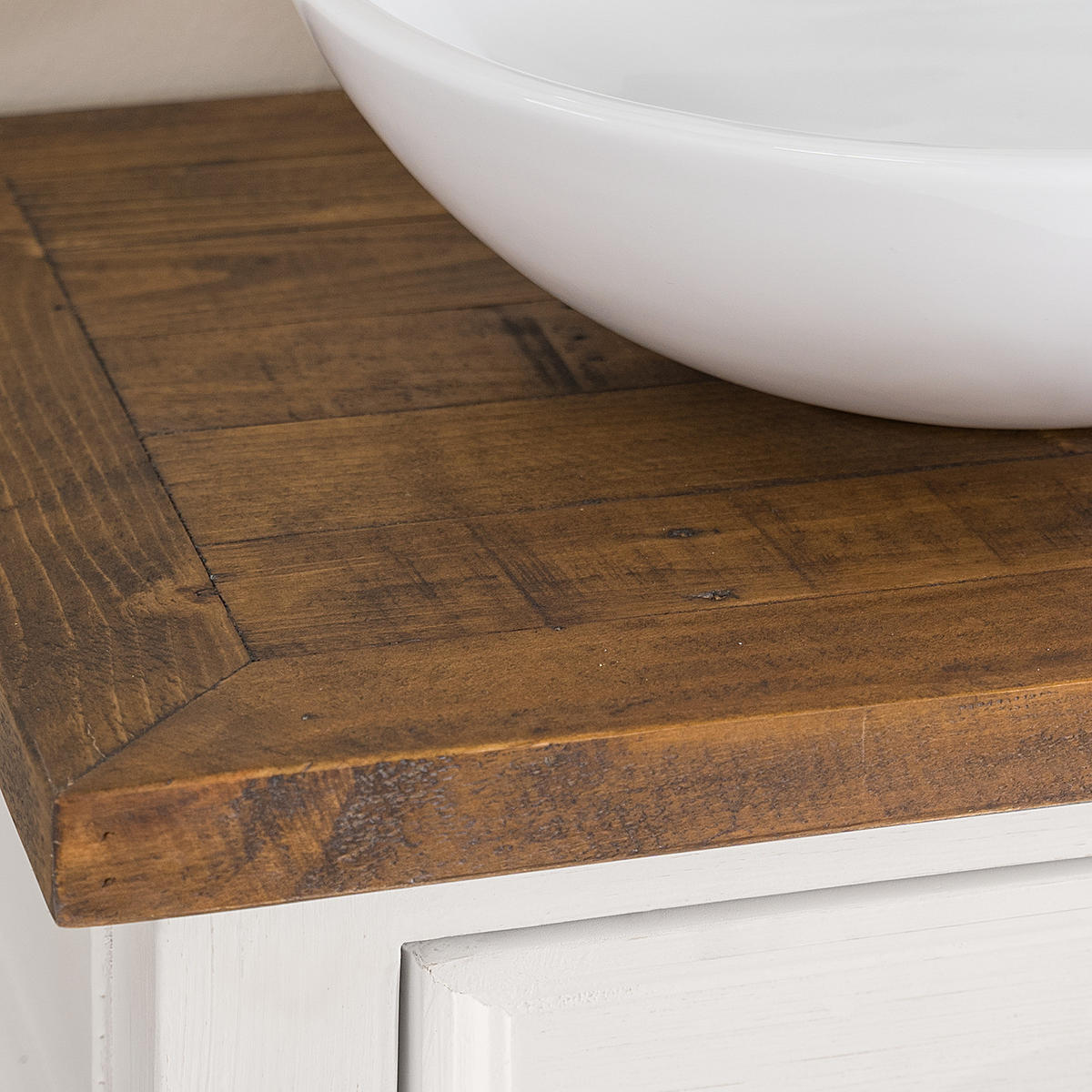WASCHTISCH - Kiefer massiv - Weiß, Holz (120/78/47cm) - home24