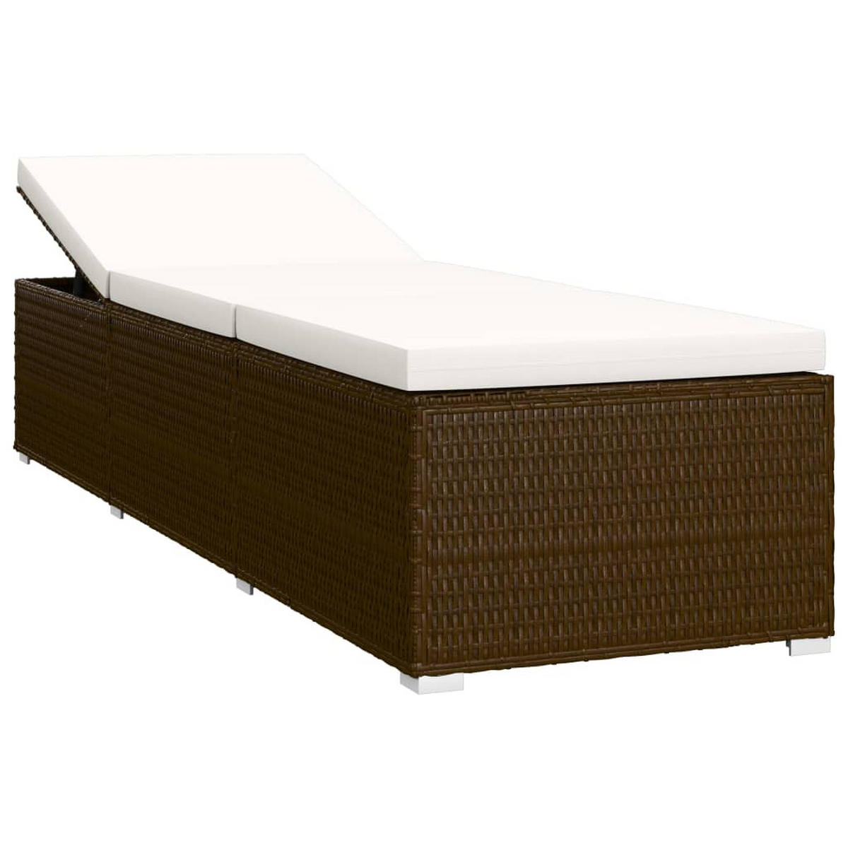 3-TLG. Garten-Sonnenliegen mit Teetisch Poly Rattan Braun - Braun, Kunststoff (60/31/195cm) - furnicato