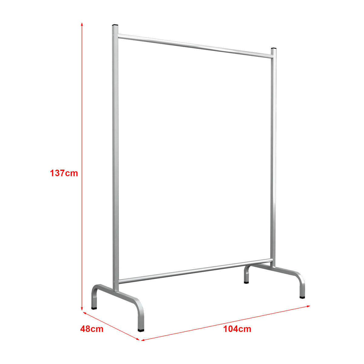 KLEIDERSTÄNDER Staffanstorp - Silberfarben, Metall (104/137/48cm) - [en.casa]
