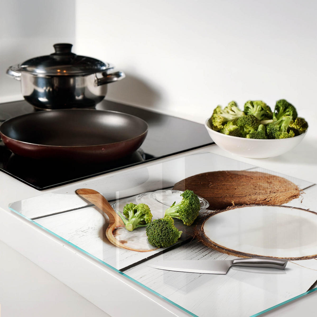 GLASPLATTE 60x52 cm Kokosöl - Braun, Glas (60/0.4/52cm) - TULUP