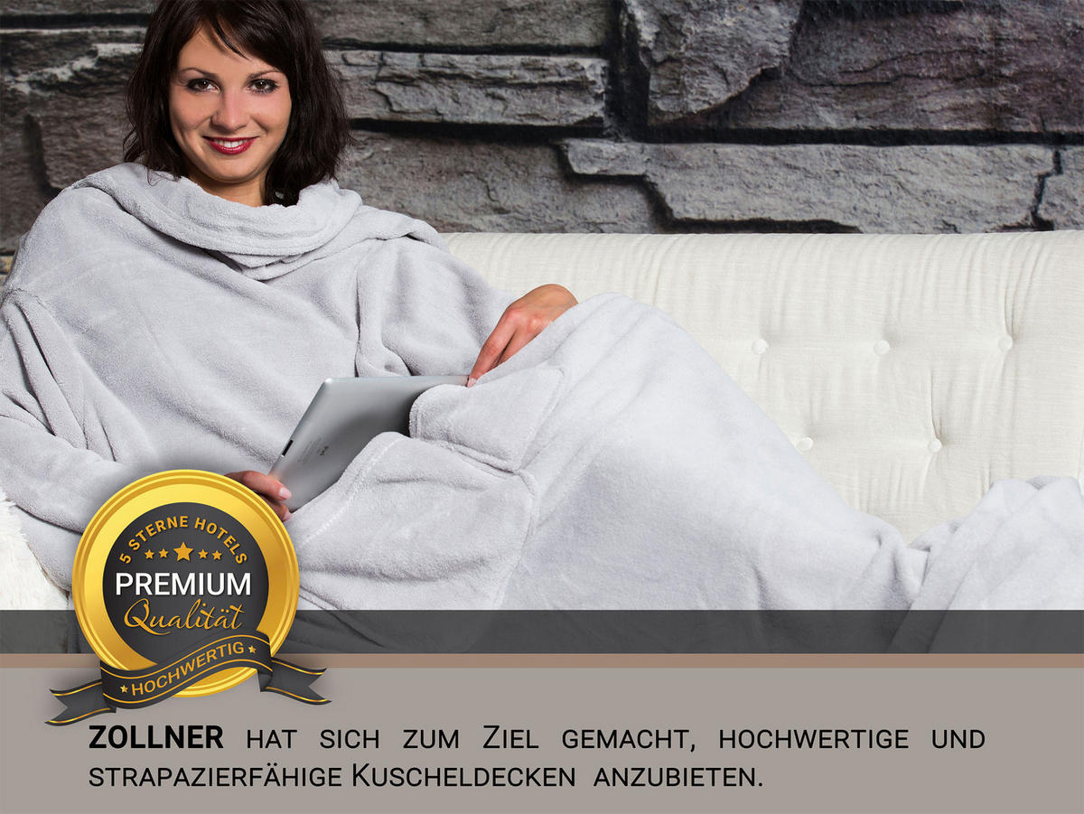 KUSCHELDECKE, 170x200 cm, 100% Polyester, Weiß - Silberfarben, Textil (170/200cm) - Zollner