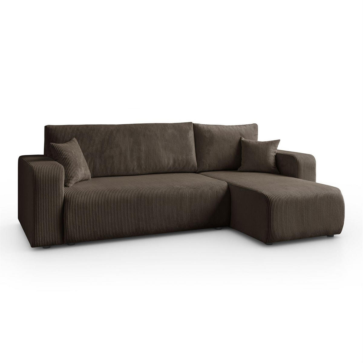 Ecksofa PRESTIGE L, Poso 06 - Braun, Textil (247/143cm) - Lookway