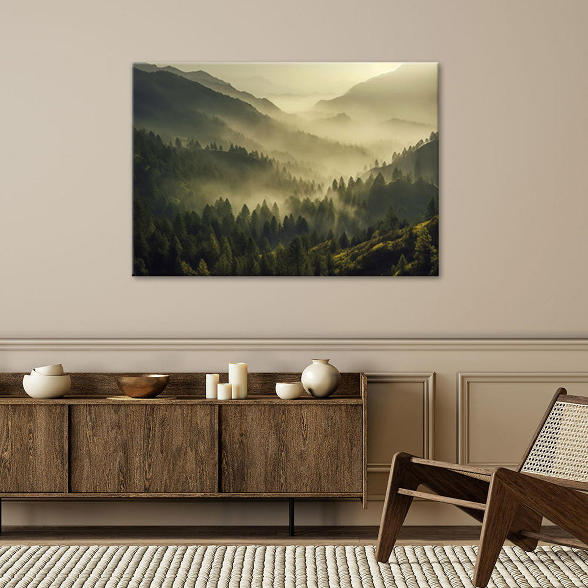 KUNSTDRUCK Grün 60/40 cm - Grün, Textil (60/40cm) - KUNSTLOFT