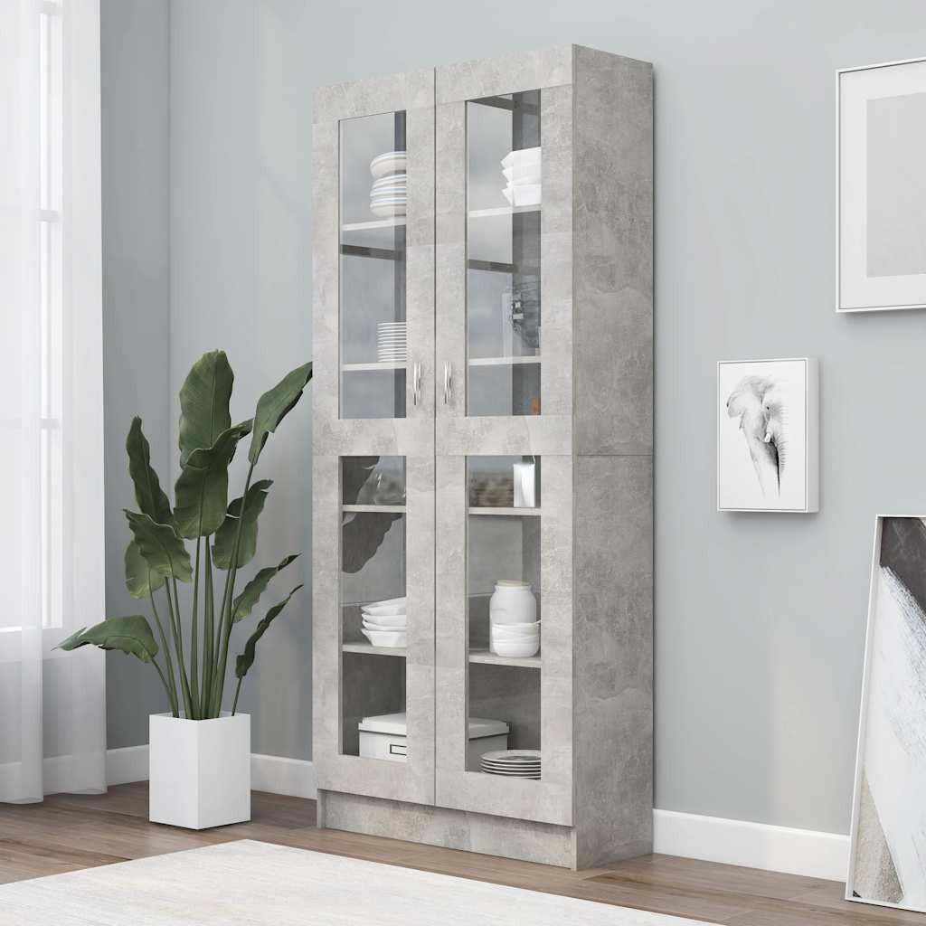 vidaXL Vitrinenschrank Hellgrau 82.5x185.5x30.5 cm