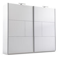 SCHWEBETÜRENSCHRANK Nicea mit 2 Türen und LED-Beleuchtung, 250 cm, Weiß - Weiß, Holzwerkstoff (250/215/65cm) - Beautysofa