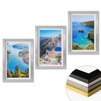 WANDBILDER 3er Set - 20x30 cm Silberner Rahmen - Griechische Ansichten von Santorin Oia - Silberfarben, Kunststoff (20/30cm) - ArtPrintCave