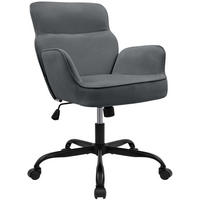 DREHSTUHL Samt Grau - Schwarz/Grau, Textil (62/86/68cm) - CLP