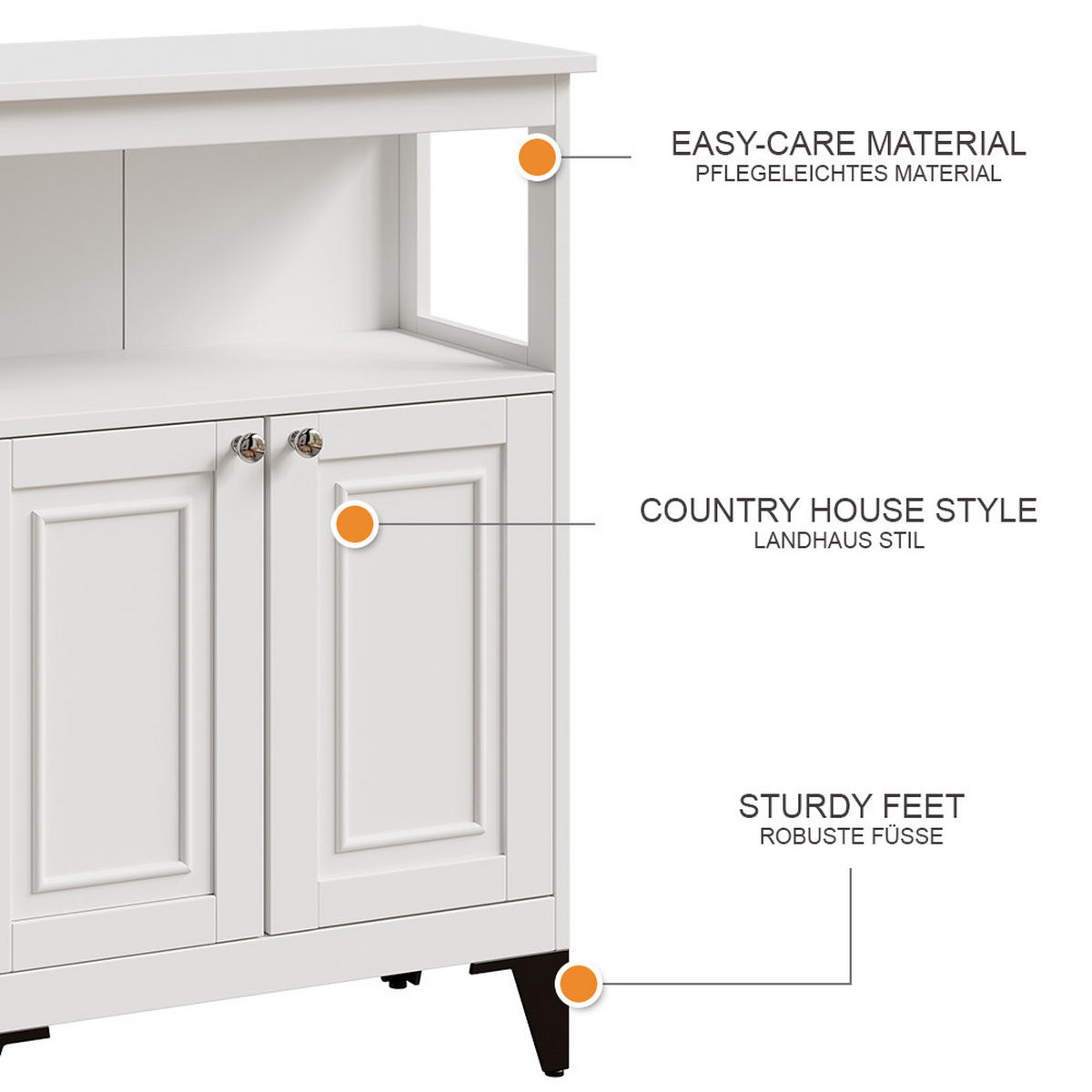 MIDISCHRANK Vanity Weiß 60 x 85 cm - Weiß, Holzwerkstoff (60/85/30cm) - Vicco