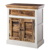 SCHUHKOMMODE - Mango massiv - Braun/Weiß, Holz (80/90/45cm) - home24