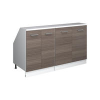 KUHINJSKI ORMAR ZA KOSINE KROVA R-Line Plemenita Siva 140 cm Set od 2 korpusa ormara, dubina 60 cm - bijela/siva, drvni materijal (140/83.8/60cm) - Vicco