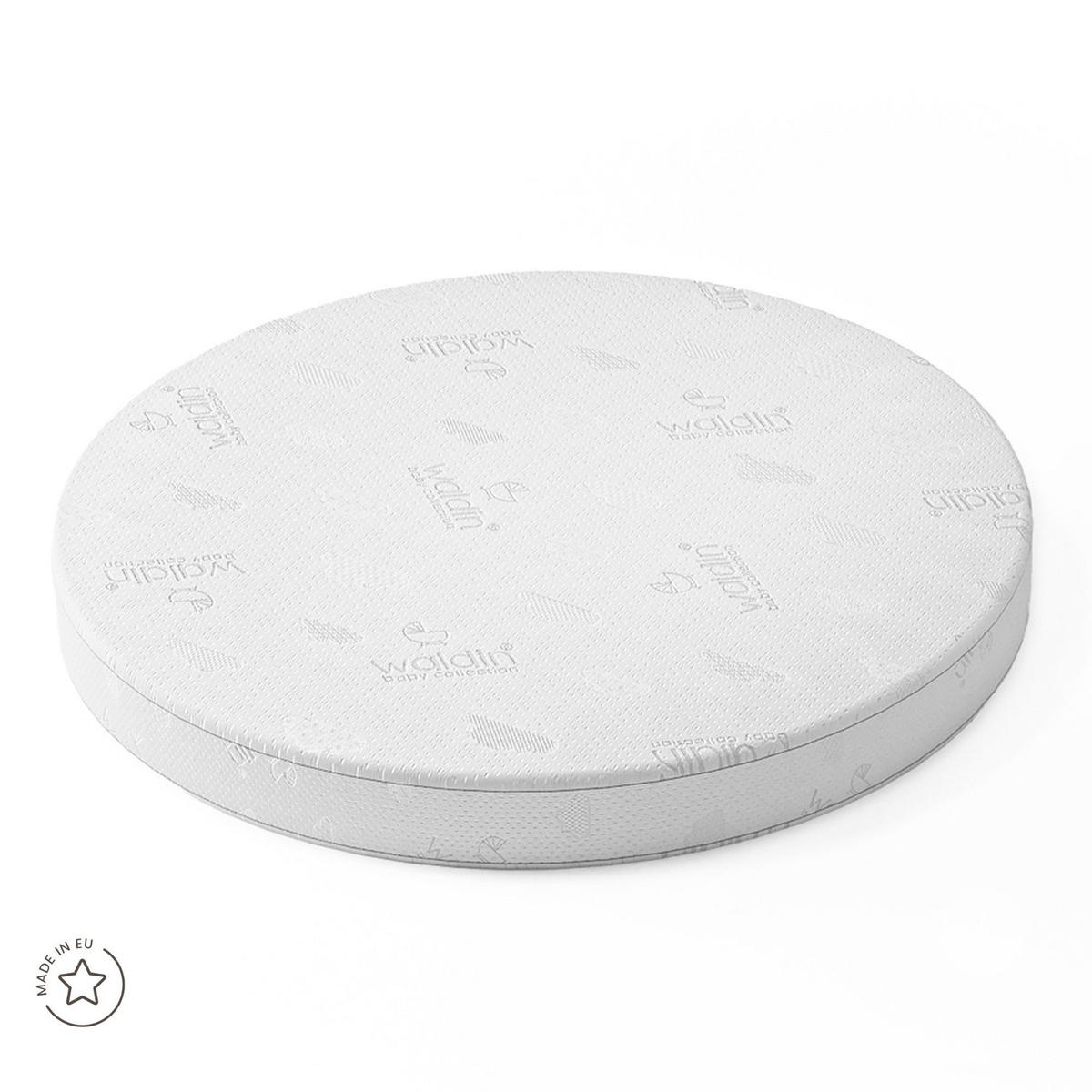 SALTEA din cocos pentru bebe 7in1 oval - alb, materiale naturale/material textil (73/73cm) - waldin
