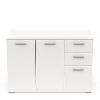 SIDEBOARD 2+1 Türen und 2 Schubladen H82,4 cm - IZZY - Weiß, Holzwerkstoff (41.9/82.4/119.6cm) - Calicosy