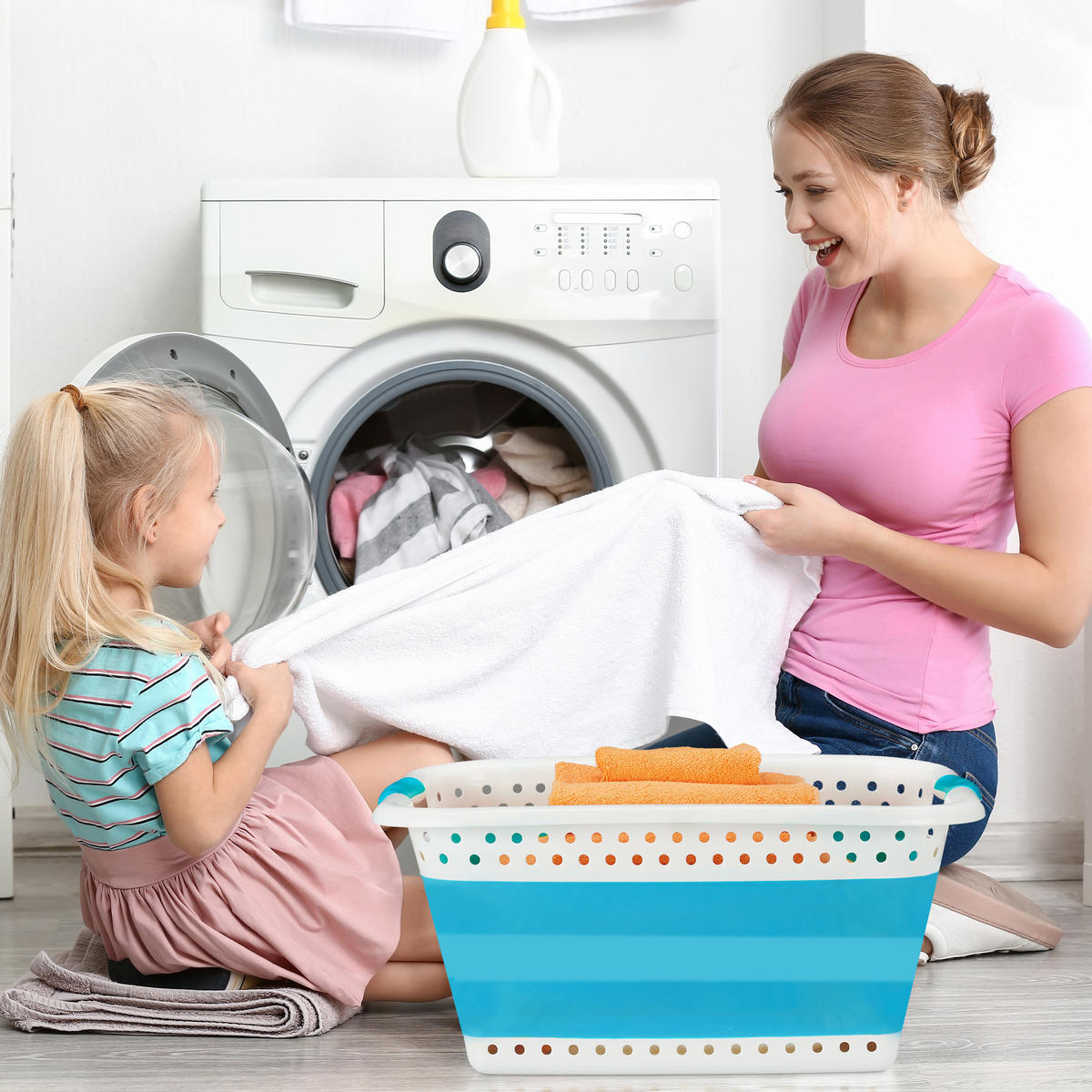 KÔŠ na prádlo - červená, plast (61/27/45.5cm) - Relaxdays