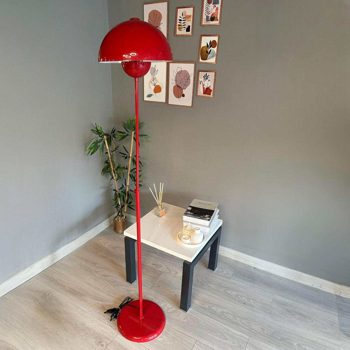 STEHLEUCHTE Umbra 170 Cm - Rot, Metall (37/37/170cm) - Bamyum