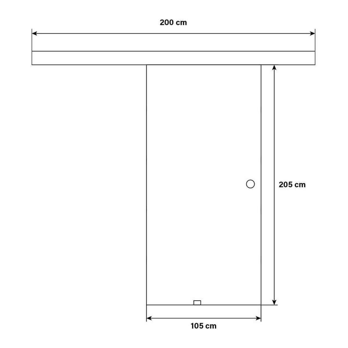 SCHIEBETÜR SAPHIR - Milchglas, 205 x 105 cm - Transparent, Glas (105/205/0.8cm) - Home Deluxe