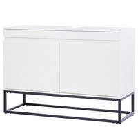 WASCHBECKENUNTERSCHRANK - Schwarz/Weiß, Holzwerkstoff/Metall (80/57/30cm) - home24