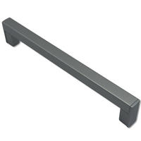 MÖBELGRIFF BA 160mm Chrom matt eckig Silber schlicht modern mit 2 Schrauben - Silberfarben, Metall (1.1/3/17.4cm) - Livingpoint24