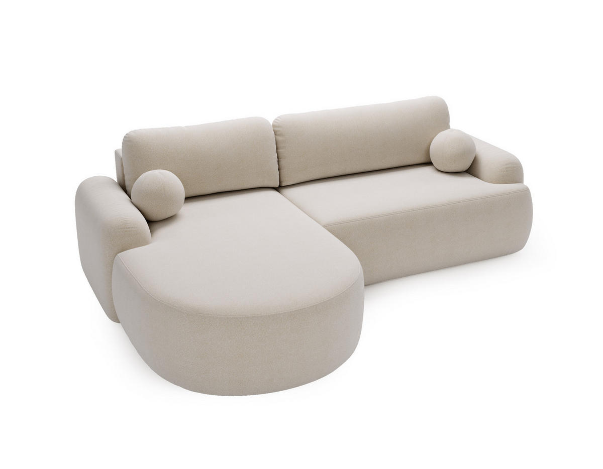 ECKSOFA DION BEIGE L - Links - Beige, Textil (261/177cm) - Luxkor24
