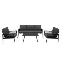 SOFAGARNITUR 4-teilige Aluminium Anthrazitgrau - Anthrazit, Metall