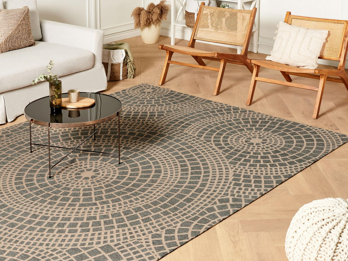TEPPICH geflochten Ariba 300/200 cm - Grau, Naturmaterialen (200/300cm) - Beliani