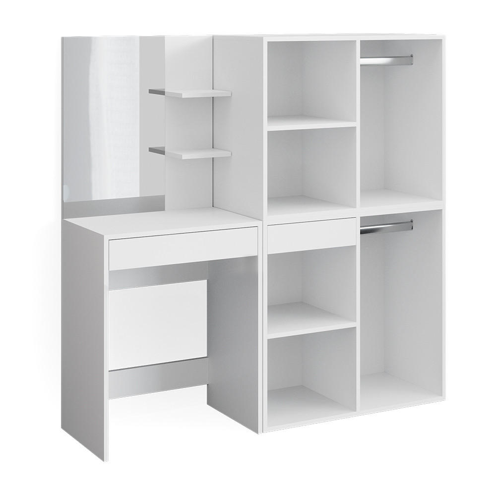 SCHMINKTISCH Isabelle Weiß 60 cm mit Schränken - Weiß, Holzwerkstoff (60/140/40cm) - Vicco