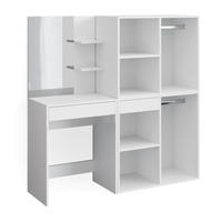 SCHMINKTISCH Isabelle Weiß 60 cm mit Schränken - Weiß, Holzwerkstoff (60/140/40cm) - Vicco
