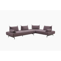 ECKSOFA CANE Violett Webstoff - Violett/Schwarz, Textil/Metall (310/210cm) - KAWOLA