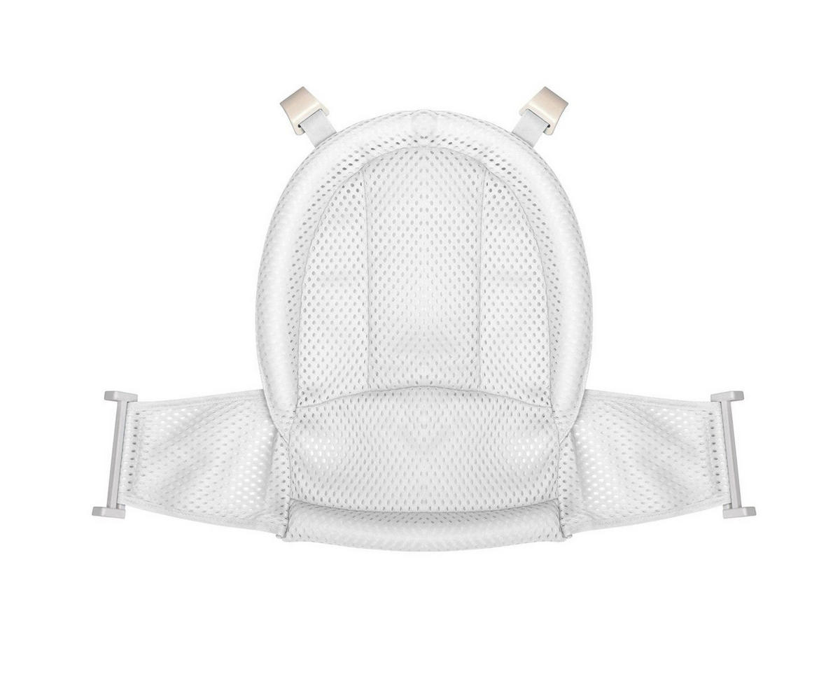 BABYBADEWANNE Netz Froggy weiß Badewanneneinsatz Kunststoff Clips ab Geburt - Weiß, Textil (47/62cm) - Lorelli