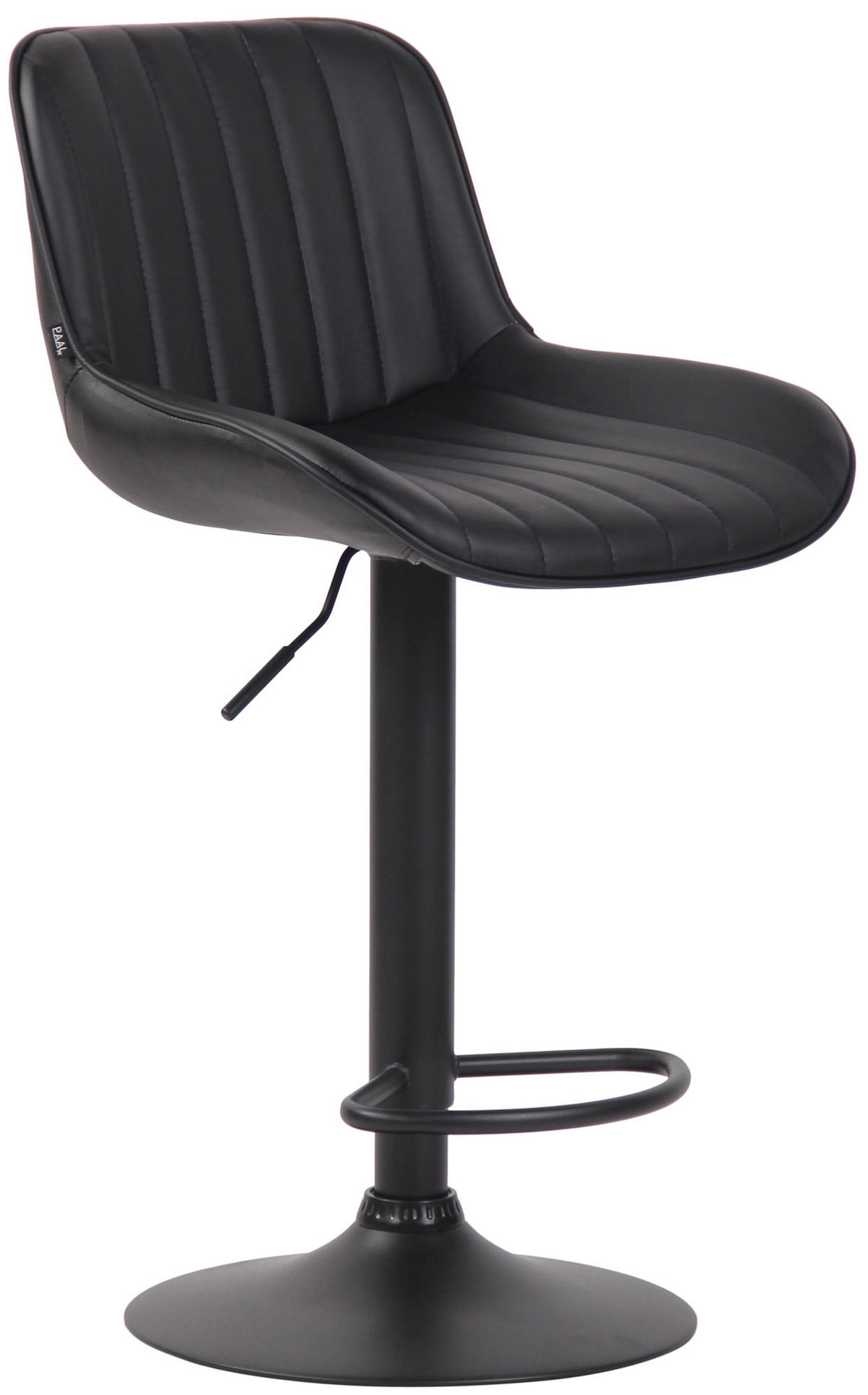 BARHOCKER 2er Set Lentos Kunstleder schwarz schwarz - Schwarz, Kunststoff/Metall (50/108/50cm) - TPFLiving
