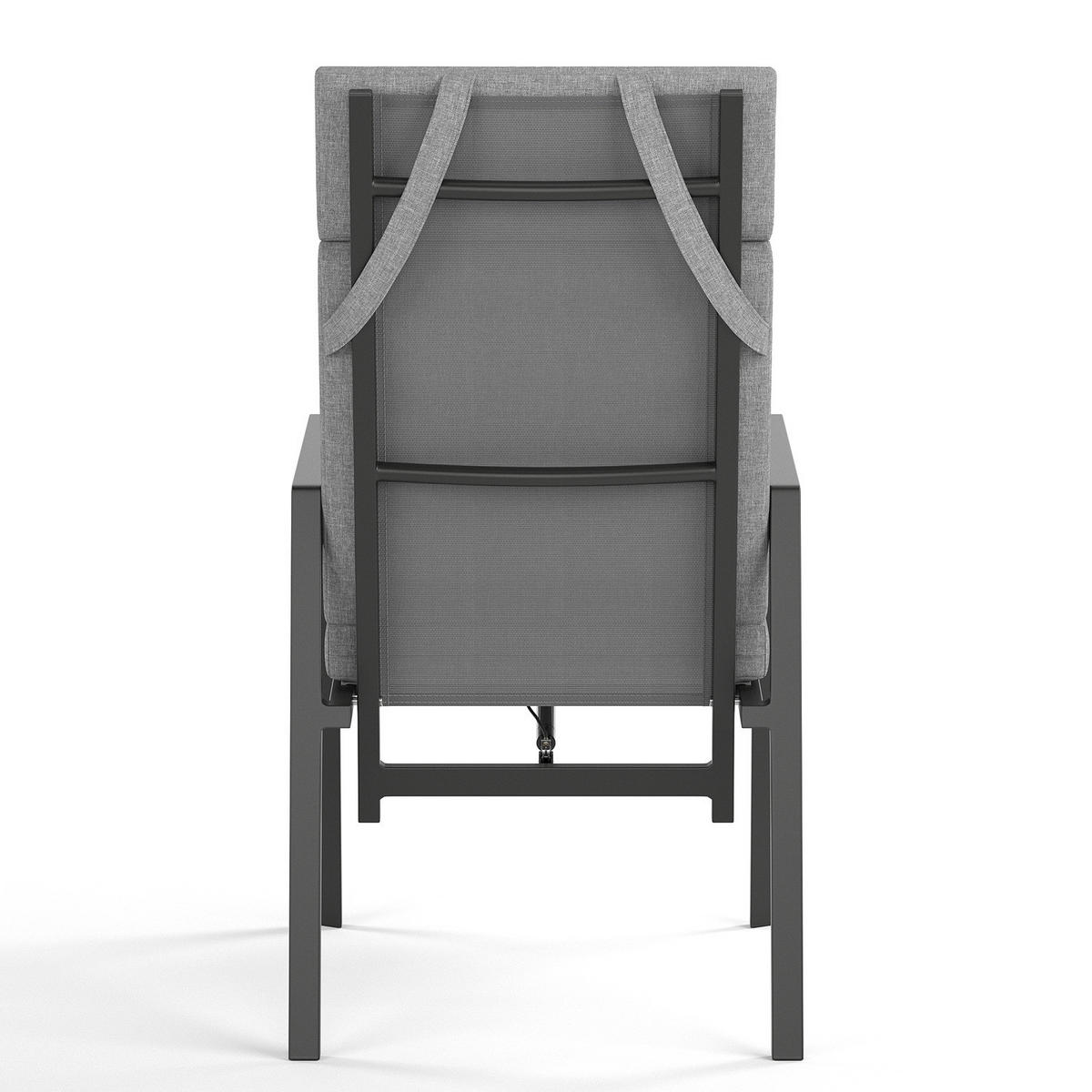 GARTENESSGRUPPE - 7-teilig - Aluminium / Polyester - Anthrazit / Grau - Anthrazit, Glas/Textil - home24