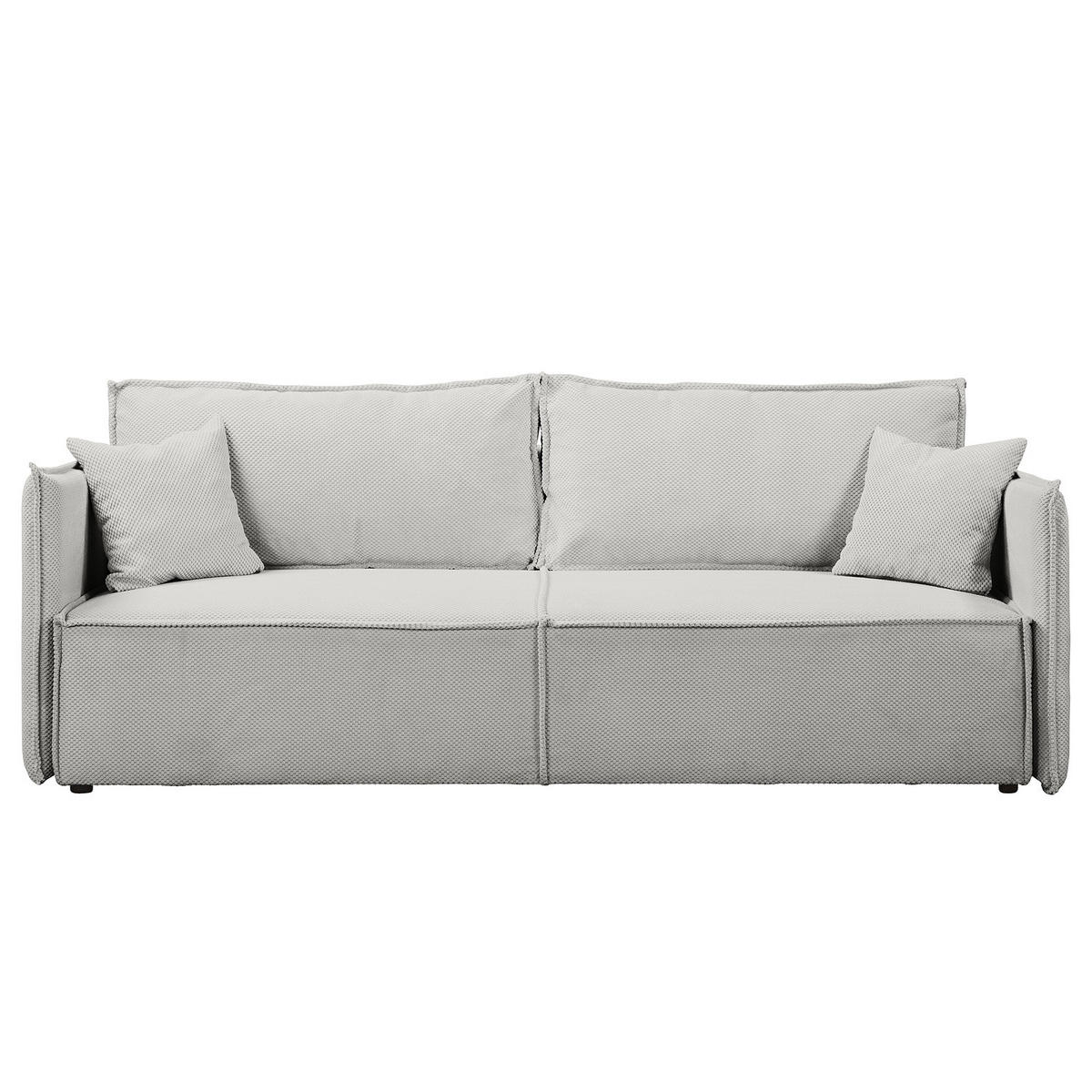 SCHLAFSOFA - Hellgrau/Schwarz, Kunststoff/Textil (221/70/105cm) - home24
