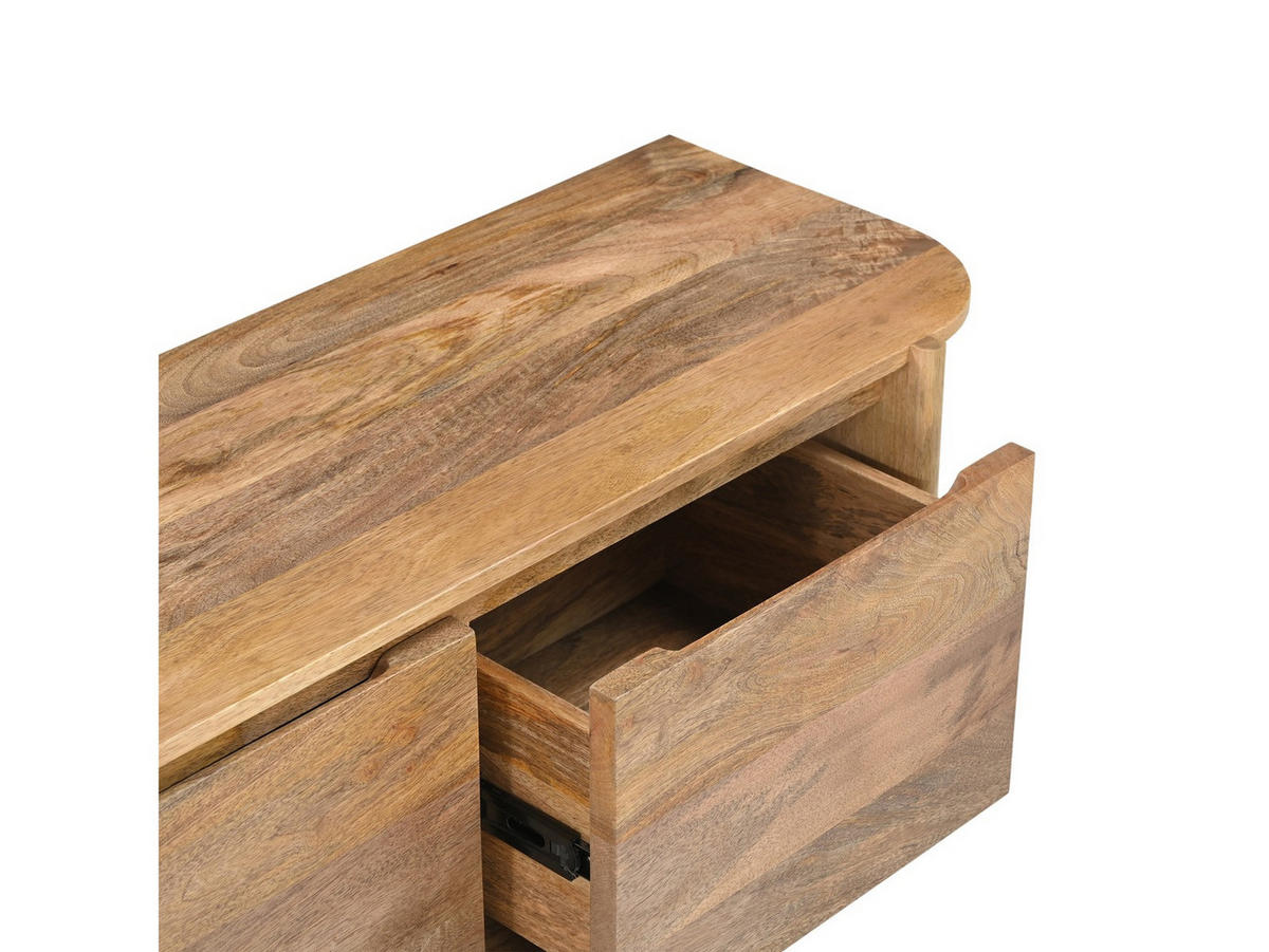 TV Board Jade Mangoholz 160 cm / 40 cm Natur - Naturfarben, Holz (160/35/40cm) - Villa Möbel