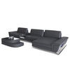 LEDERSOFA Bari L - Schwarz/Grau, Leder (369/197cm) - Sofa Dreams